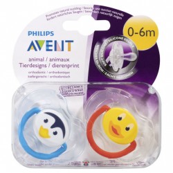 Avent Animal Soft Silicone BPA Free Soother 0-6m 2 Pack