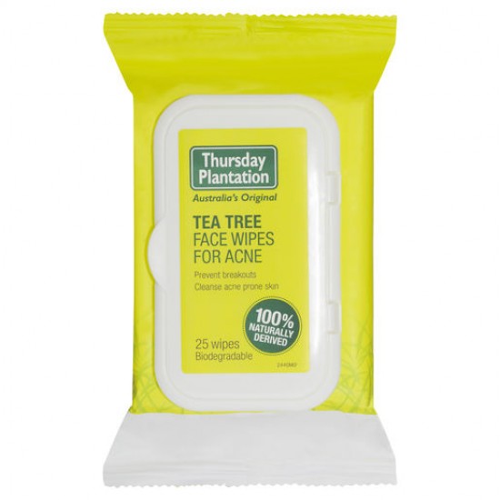 Thursday Plantation Tea Tree Face Wipes for Acne 25 Pack Thursday Plantation Tea Tree Face Wipes for Acne 25 Pack