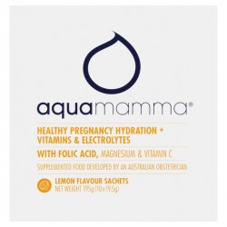 Aquamamma Healthy Pregnancy Hydration + Vitamins & Electrolytes Lemon Sachets 10 x 19.5g